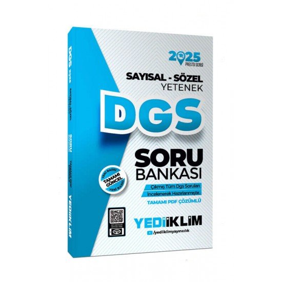 Yediiklim Yayınları 2025 DGS Prestij Serisi Sayısal-Sözel Yetenek Tamamı PDF Çözümlü Soru Bankası