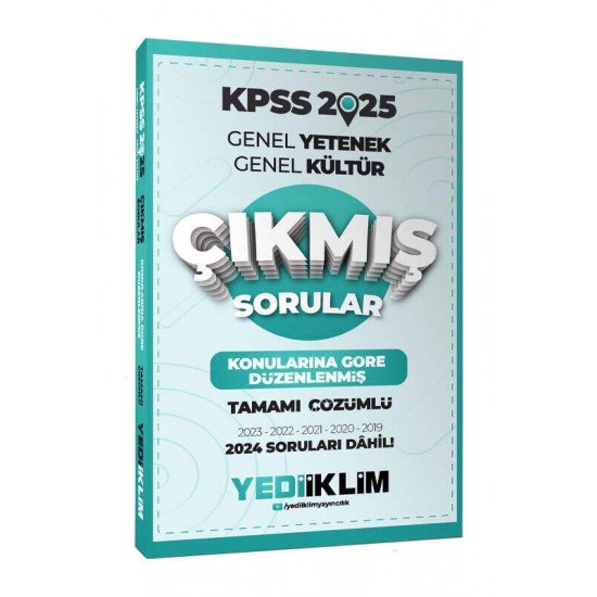 Yediiklim Yayınları 2025 KPSS GK-GY Konularına Göre Düzenlenmiş Tamamı Çözümlü Çıkmış Sorular