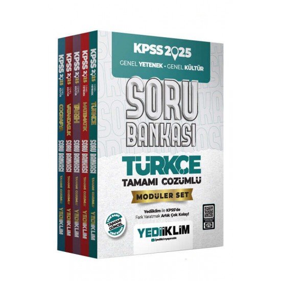 Yediiklim Yayınları 2025 KPSS Genel Yetenek Genel Kültür Tamamı Çözümlü Modüler Set Soru Bankası