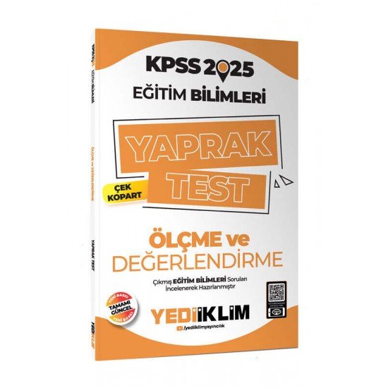 Yediiklim Yayınları 2025 KPSS Eğitim Bilimleri Ölçme ve Değerlendirme Çek Kopart Yaprak Test