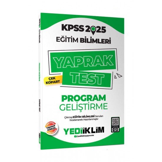 Yediiklim Yayınları 2025 KPSS Eğitim Bilimleri Program Geliştirme Çek Kopart Yaprak Test