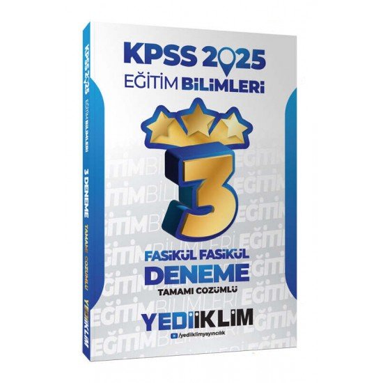 Yediiklim Yayınları 2025 KPSS Eğitim Bilimleri Tamamı Çözümlü Fasikül Fasikül 3 Yıldız Deneme