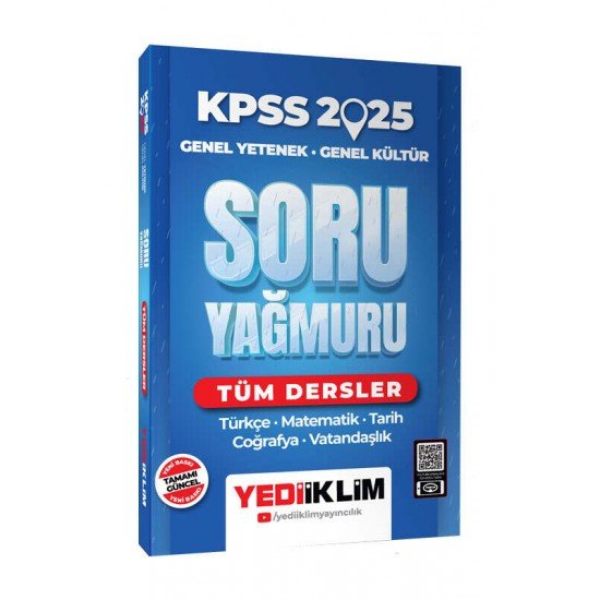 Yediiklim Yayınları 2025 KPSS Genel Yetenek Genel Kültür Tüm Dersler Soru Yağmuru