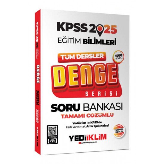 Yediiklim Yayınları 2025 KPSS Eğitim Bilimleri Tüm Dersler Denge Serisi Tamamı Çözümlü Soru Bankası