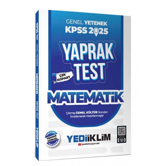 Yediiklim Yayınları 2025 KPSS Genel Yetenek Matematik Çek Kopart Yaprak Test