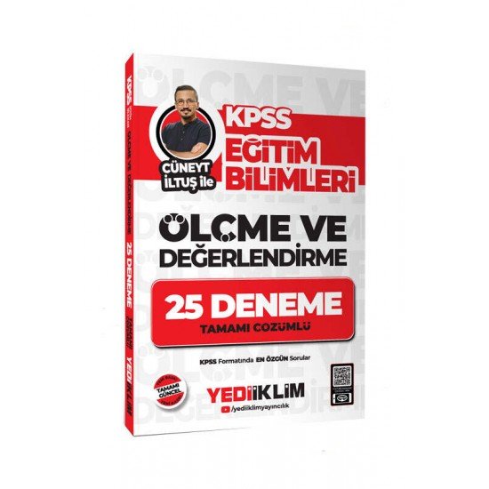 Yediiklim Yayınları KPSS Eğitim Bilimleri Ölçme ve Değerlendirme Cüneyt İltuş ile Tamamı Çözümlü 25 Deneme