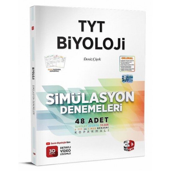 TYT Simülasyon Biyoloji Denemeleri 3D Yayınları