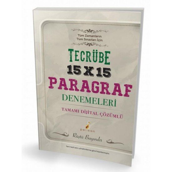 Pelikan Yayınları Rüştü Hoca Tecrübe 15x15 Çözümlü Paragraf Denemeleri