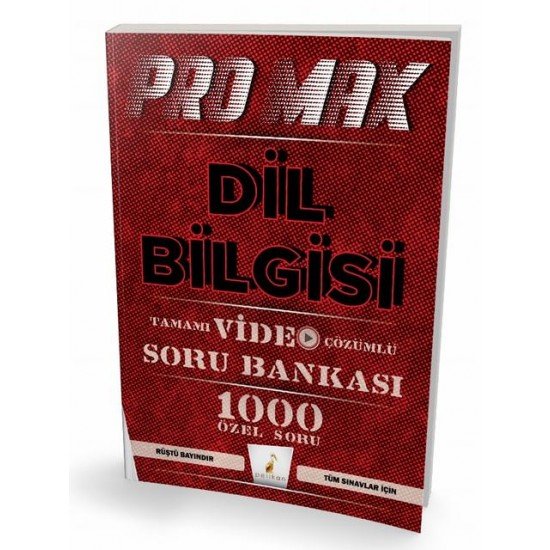 Pelikan Yayınları Rüştü Bayındır Pro Max Dil Bilgisi Tamamı Video Çözümlü Soru Bankası