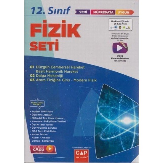 Çap Yayınları 12. Sınıf Fizik Anadolu Lisesi Seti