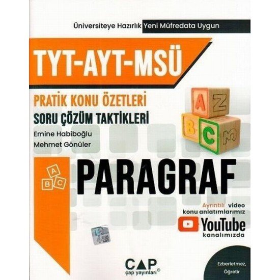 Çap Yayınları TYT AYT MSÜ Paragraf Konu Özetli Soru Çözümleri