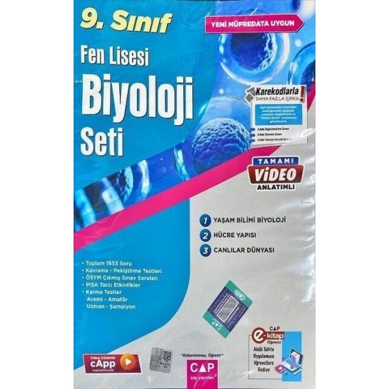 Çap Yayınları 9. Sınıf Fen Lisesi Biyoloji Seti