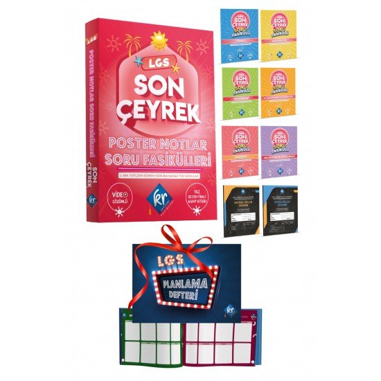 LGS Son Çeyrek Poster Notlar Soru Fasikülleri (4. Çeyrek) LGS Planlama Defteri Hediyeli KR Akademi Yayınları