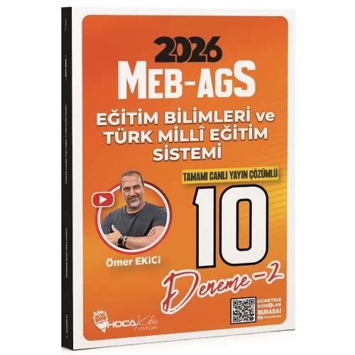 Hoca Kafası Yayınları 2026 MEB-AGS Eğitim Bilimleri ve Türk Milli Eğitim Sistemi 10 Deneme Çözümlü Hoca Kafası Yayınları 2026 MEB-AGS Eğitim Bilimleri ve Türk Milli Eğitim Sistemi 10 Deneme Çözümlü