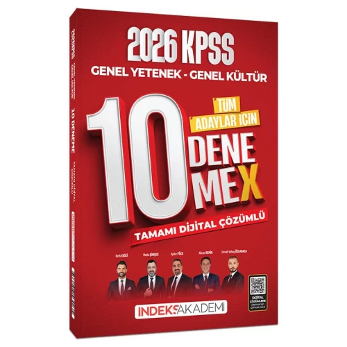 İndeks Akademi 2026 KPSS Genel Yetenek Genel Kültür Çözümlü 10 DenemeX İndeks Akademi 2026 KPSS Genel Yetenek Genel Kültür Çözümlü 10 DenemeX