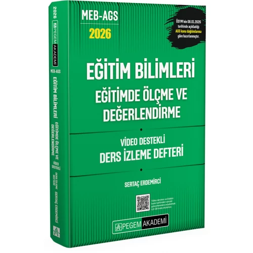 2026 MEB AGS Eğitim Bilimleri Eğitimde Ölçme ve Değerlendirme Video Destekli Ders İzleme Defteri Pegem Akademi 2026 MEB AGS Eğitim Bilimleri Eğitimde Ölçme ve Değerlendirme Video Destekli Ders İzleme Defteri Pegem Akademi