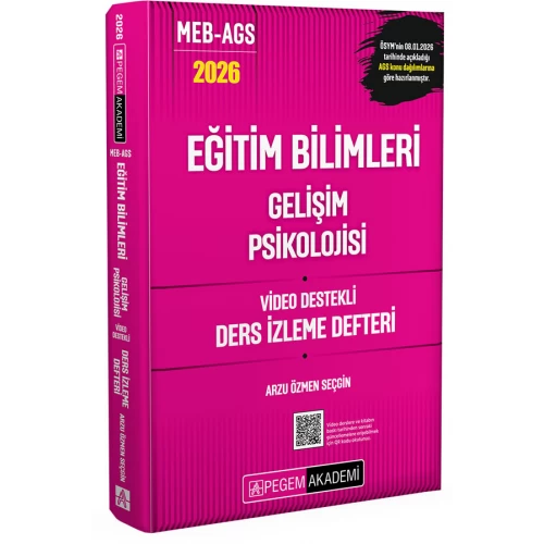2026 MEB AGS Eğitim Bilimleri Gelişim Psikolojisi Video Destekli Ders İzleme Defteri Pegem Akademi 2026 MEB AGS Eğitim Bilimleri Gelişim Psikolojisi Video Destekli Ders İzleme Defteri Pegem Akademi