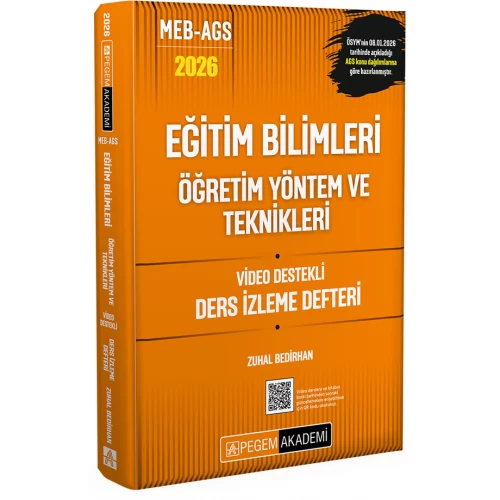 2026 MEB AGS Eğitim Bilimleri Öğretim Yöntem ve Teknikleri Video Destekli Ders İzleme Defteri Pegem Akademi 2026 MEB AGS Eğitim Bilimleri Öğretim Yöntem ve Teknikleri Video Destekli Ders İzleme Defteri Pegem Akademi