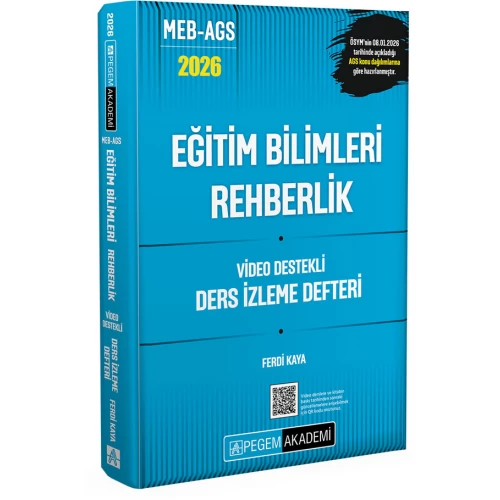 2026 MEB AGS Eğitim Bilimleri Rehberlik Video Destekli Ders İzleme Defteri Pegem Akademi 2026 MEB AGS Eğitim Bilimleri Rehberlik Video Destekli Ders İzleme Defteri Pegem Akademi