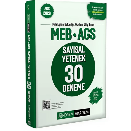 2026 MEB AGS Sayısal Yetenek 30 Deneme Tamamı Çözümlü Pegem Akademi 2026 MEB AGS Sayısal Yetenek 30 Deneme Tamamı Çözümlü Pegem Akademi