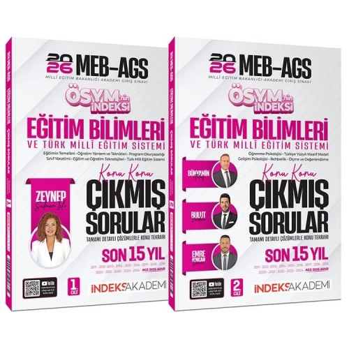 İndeks Akademi 2026 MEB-AGS Eğitim Bilimleri ve Türk Milli Eğitim Sistemi ÖSYM nin İndeksi Çıkmış Sorular Son 15 Yıl Çözümlü Set İndeks Akademi 2026 MEB-AGS Eğitim Bilimleri ve Türk Milli Eğitim Sistemi ÖSYM nin İndeksi Çıkmış Sorular Son 15 Yıl Çözümlü Set
