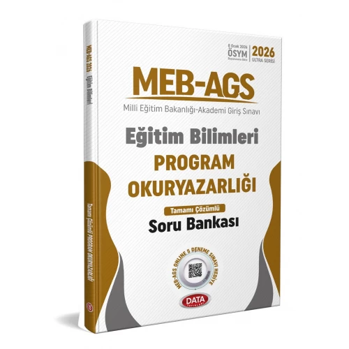 2026 MEB-AGS Eğitim Bilimleri Program Okuryazarlığı Tamamı Çözümlü Soru Bankası Data Yayınları 2026 MEB-AGS Eğitim Bilimleri Program Okuryazarlığı Tamamı Çözümlü Soru Bankası Data Yayınları